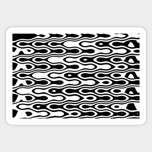 In and out, black and white waves Sticker